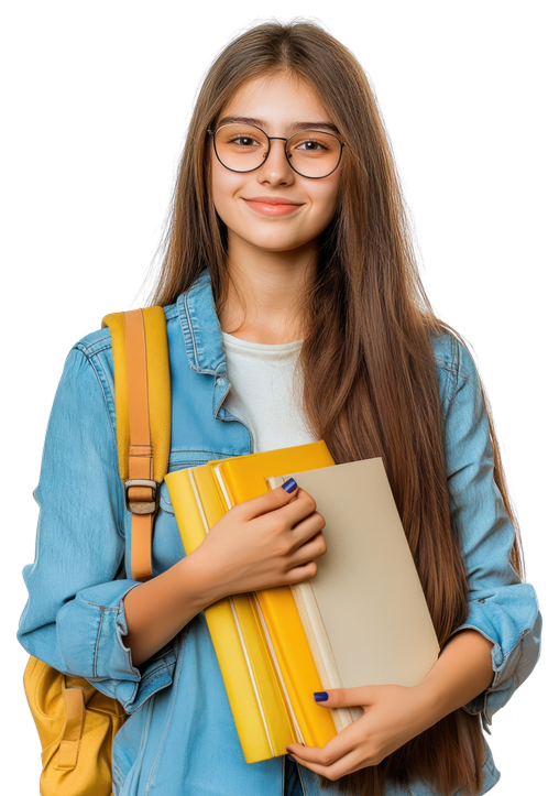 Illustration of a student preparing for the Civil Services exam